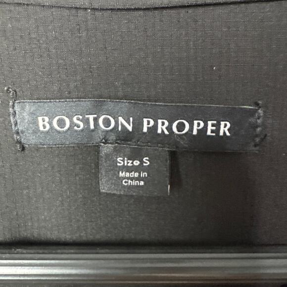 Boston Proper Womens Windbreaker Jacket Black Animal Print Size S Elevated Basic - Picture 6 of 8